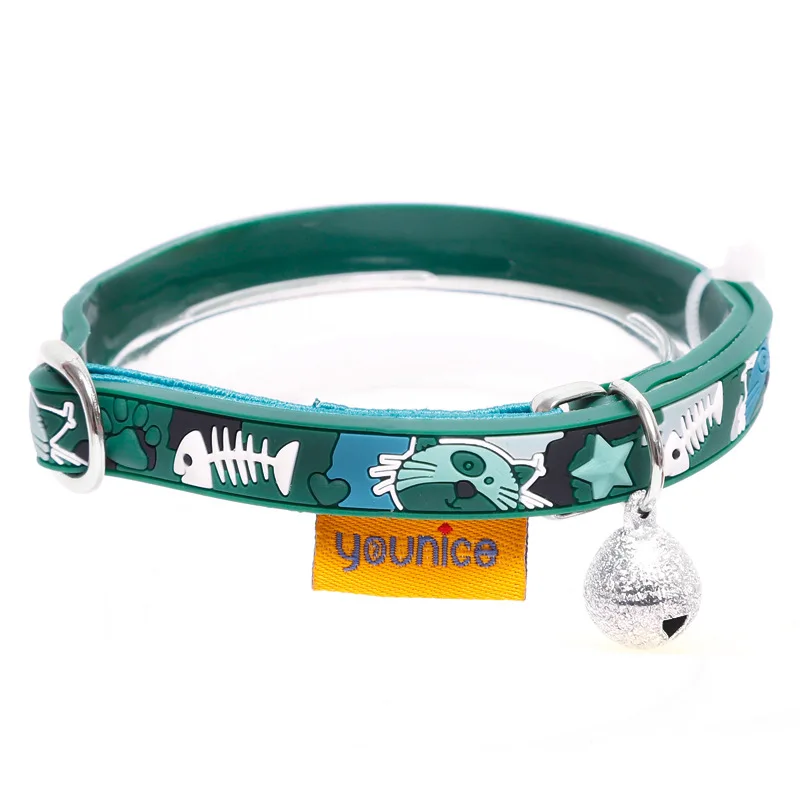 

2022 Golden Panda Printed Cartoon Pet Neck Collar 1.0cm Bell Cat Collar Paper Card PVC Cat Collar