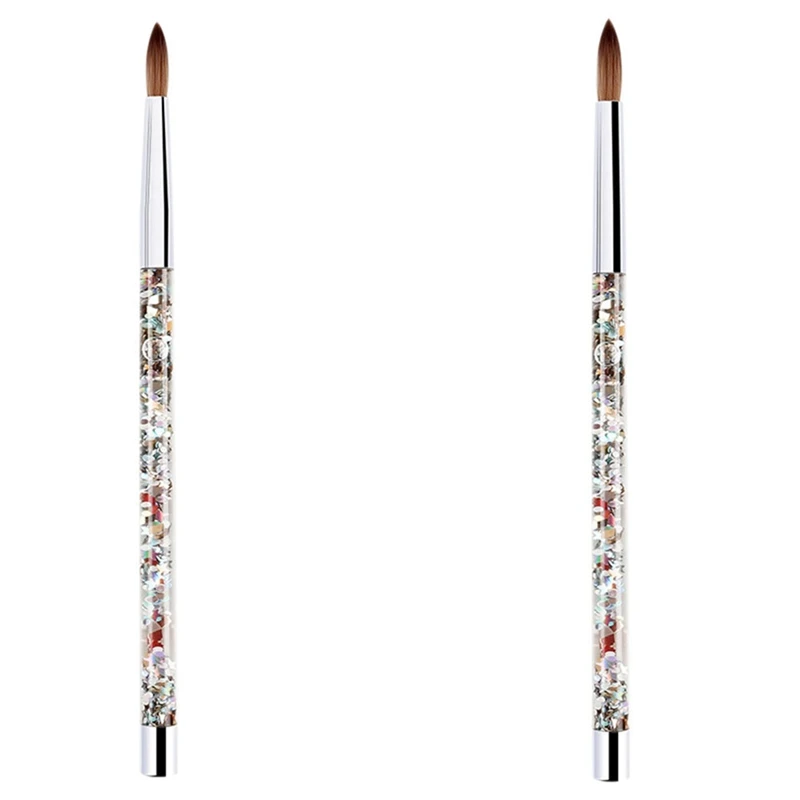 

2 шт., кисточки для акриловых ногтей, розовое золото