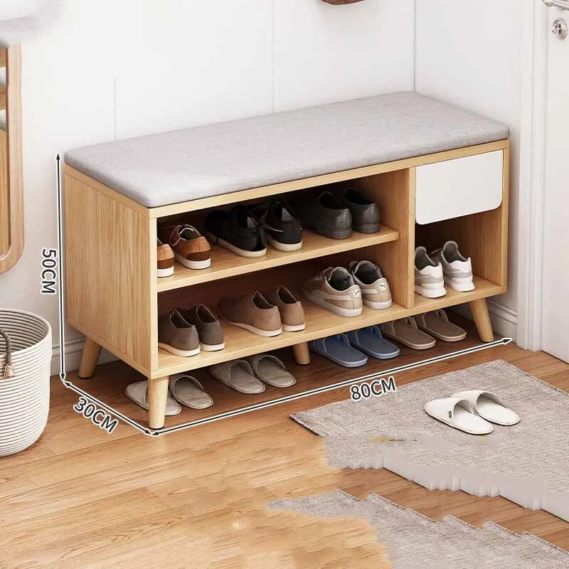 Многоуровневая полка для обуви домашнего хранения прихожей компактная скамейка