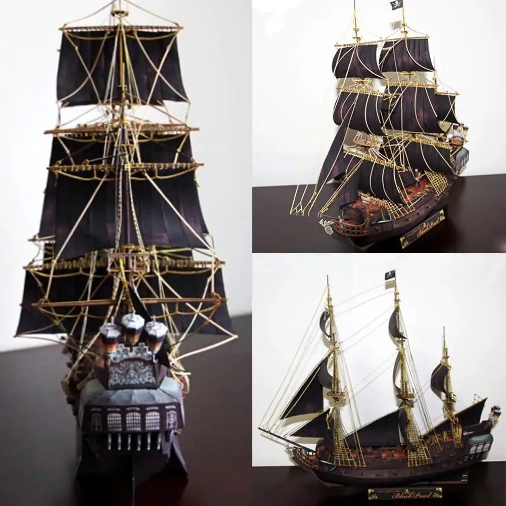 

Diy Assembly Paper Model Kit Handmade Toy 45cm Black Pearl Sailboat Paper Model Toy Diy Papercrafts Ship Model Toy For Kids E4d2