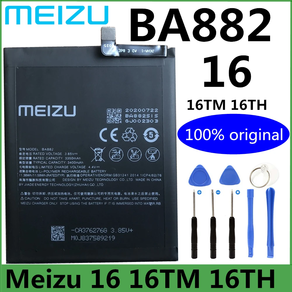 Новый оригинальный аккумулятор BA882 3400 мАч высокого качества для сотового телефона Meizu 16 16th 16tm M882H M882Q M1882 Новый оригинальный аккумулятор BA882 3400 мАч высокого качества для сотового телефона Meizu 16 16th 16tm M882H M882Q M1882