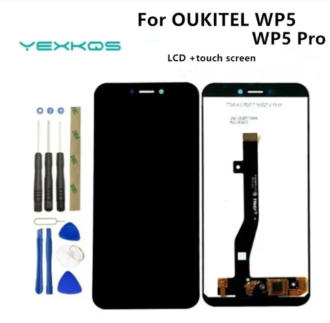 ЖК-дисплей 5,5 дюйма для Oukitel WP5, замена кодирующий преобразователь сенсорного экрана в сборе дюйма для телефона Oukitel wp5 pro, ЖК-дисплей + Инструм...
