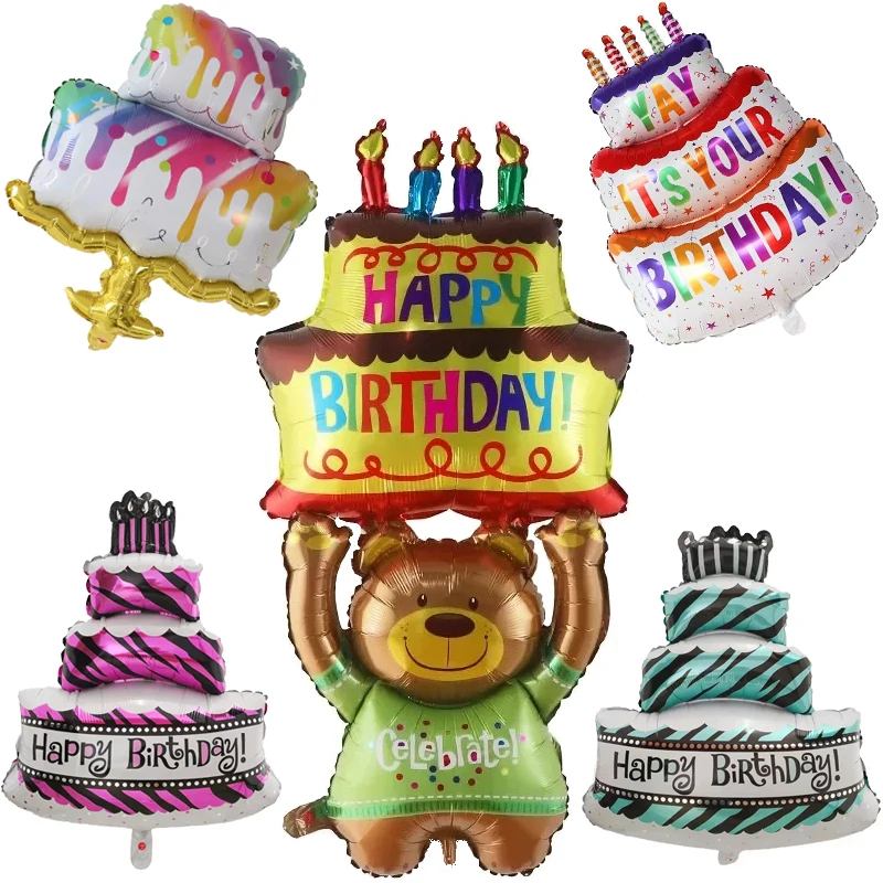 

Large Birthday Cake Aluminum Film Balloon Birthday Party Decoration Aluminum Film Balloon Toy