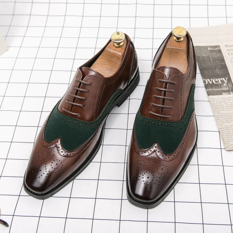 

Классические высококачественные ботинки-оксфорды, мужская обувь на шнуровке, стильные Роскошные Мокасины с острым носком, повседневные роскошные кожаные туфли