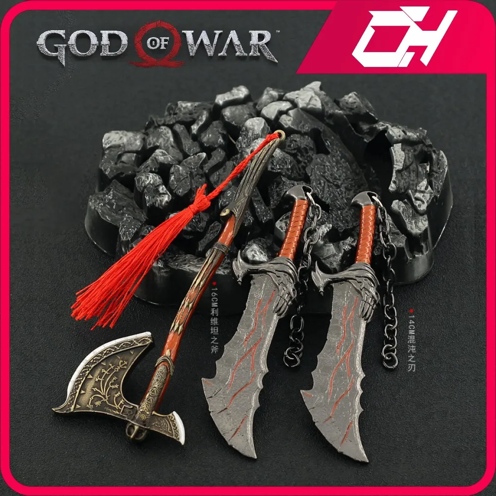 God of War Kratos The Leviathan Axe Game Ghost of Sparta Anime Katana Keychain Weapon Model Toys for boy Game for child Boy Gift