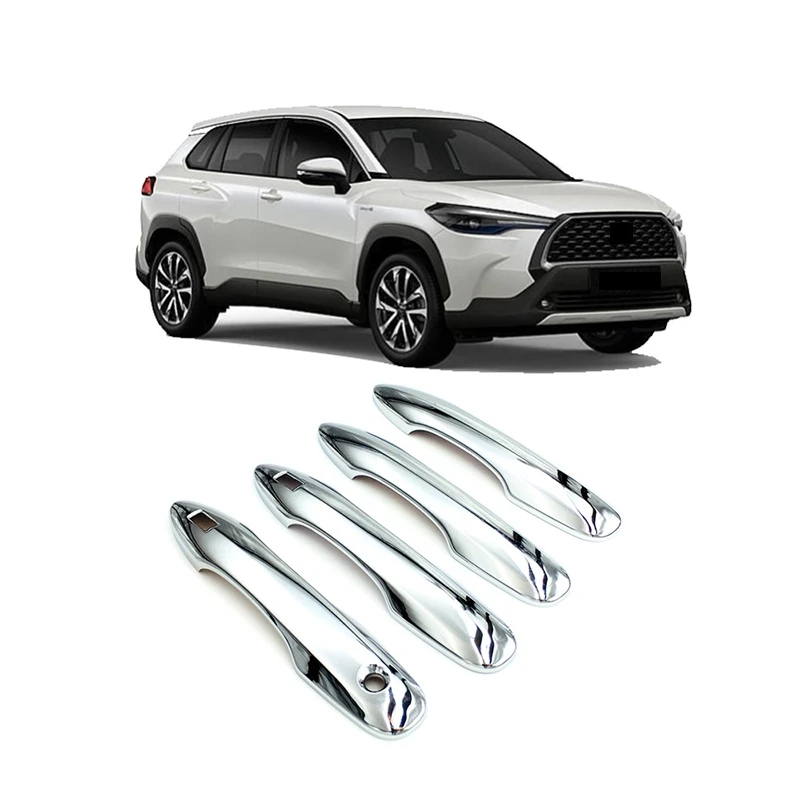 

4PCS ABS Chrome Door Handle Cover Protective Covers Trims For Toyota Corolla Cross 2020 2021 Car-Styling Accssories