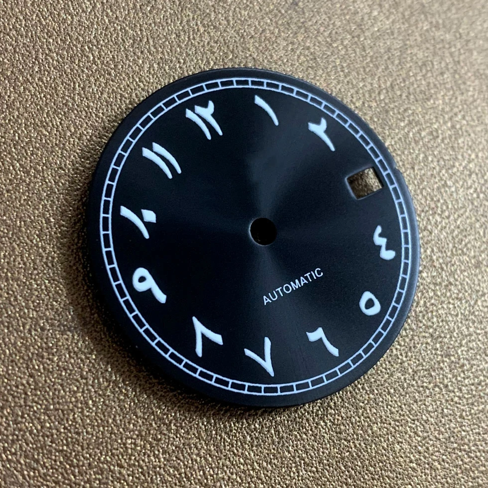 S Watch Dial Accessories Modified 28.5mm Arabic Font Green Luminescent Sunray Face for NH35 NH36 Movement Watch Accessories