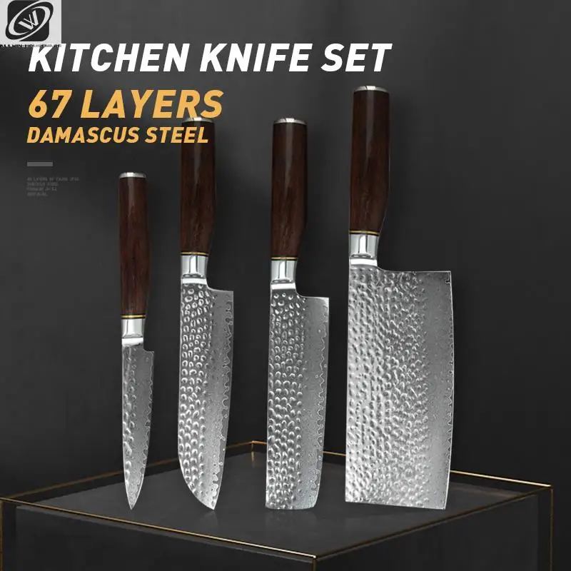 Damascus Knives Japanese Kitchen Knife Vg10 67 Layers High Quality Cleaver Slicing Boning Knife Chef's Chopper Cooking Tool