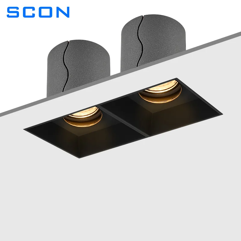SCON двойной Downlight7W 12 Вт 14 Вт 24 Вт 21 Вт 36 Вт чистого черного цвета, встроенный потолочный светильник светодиодный модули Ресторан светодиодный светильник
