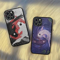 yinuoda chinese koi fishes phone case hard leather case for iphone 11 12 13 mini pro max 8 7 plus se 2020 x xr xs coque