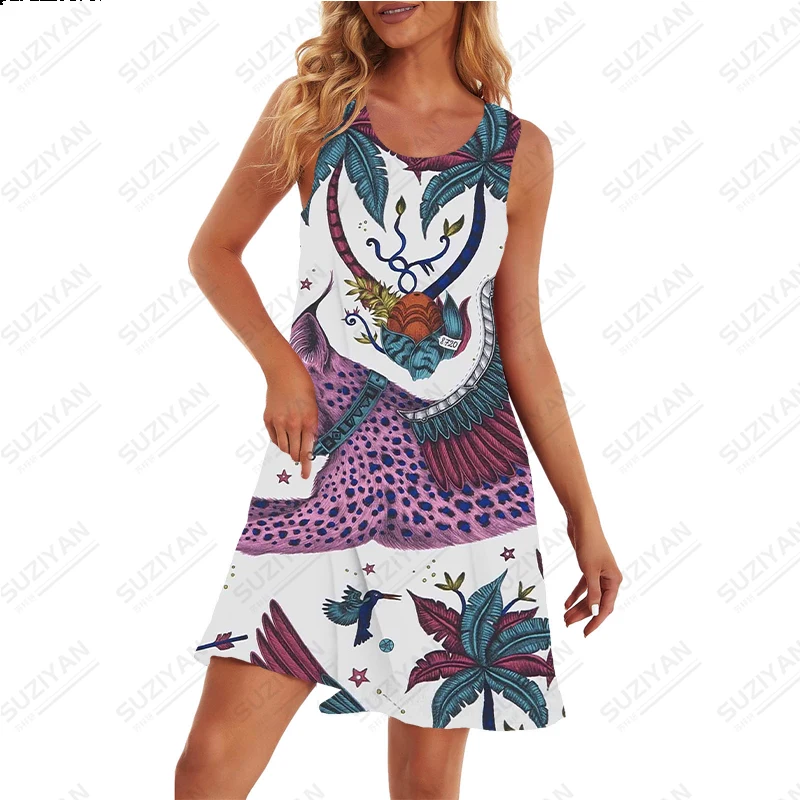 

New women's short sleeved round neck tight fitting skirt with sexy temperament, A-line skirt, 3D printing, elegant women's dress