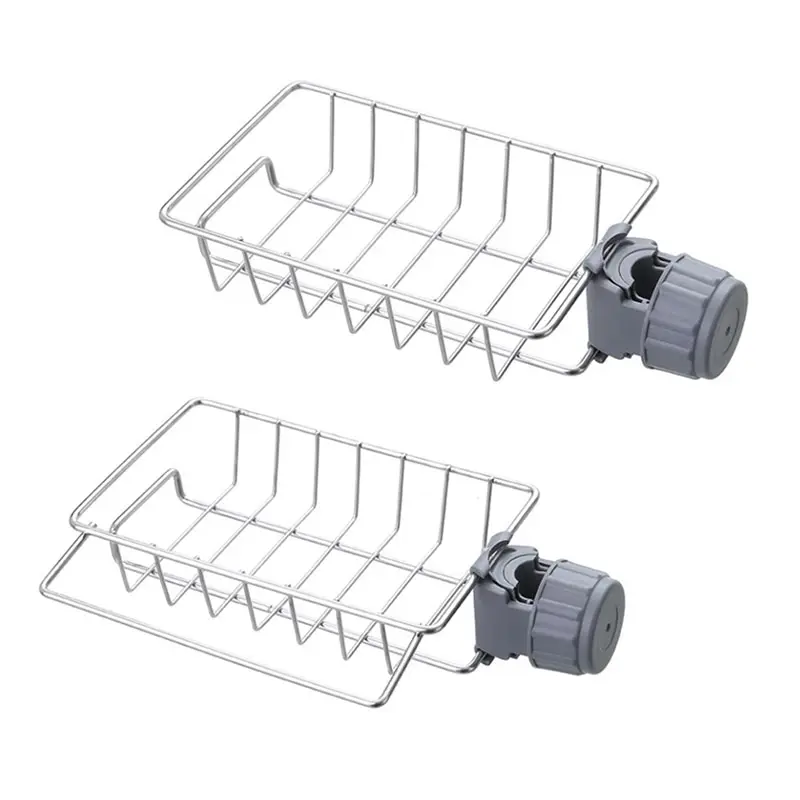 

Kitchen Faucet Shelf Household Stainless Steel Non-perforated Rag Sponge Brush Draining Rack Soap Drainer Towel Rack
