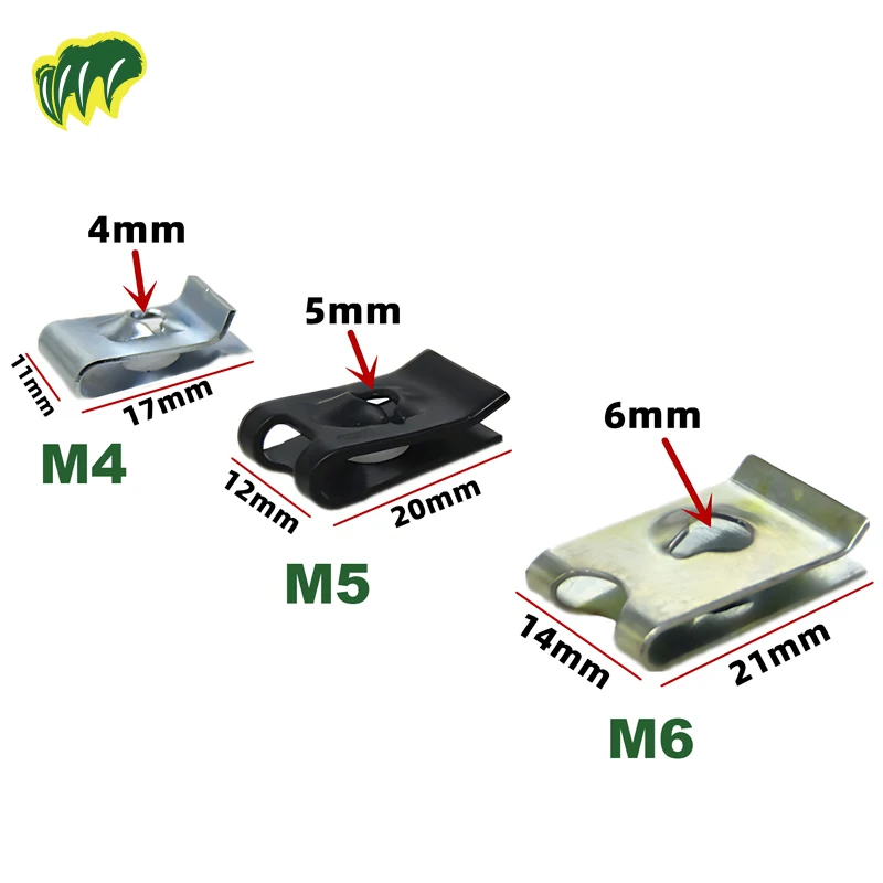 10 комплектов болтов и U-образных гаек Двигатель автомобиля под крышкой Брызговик