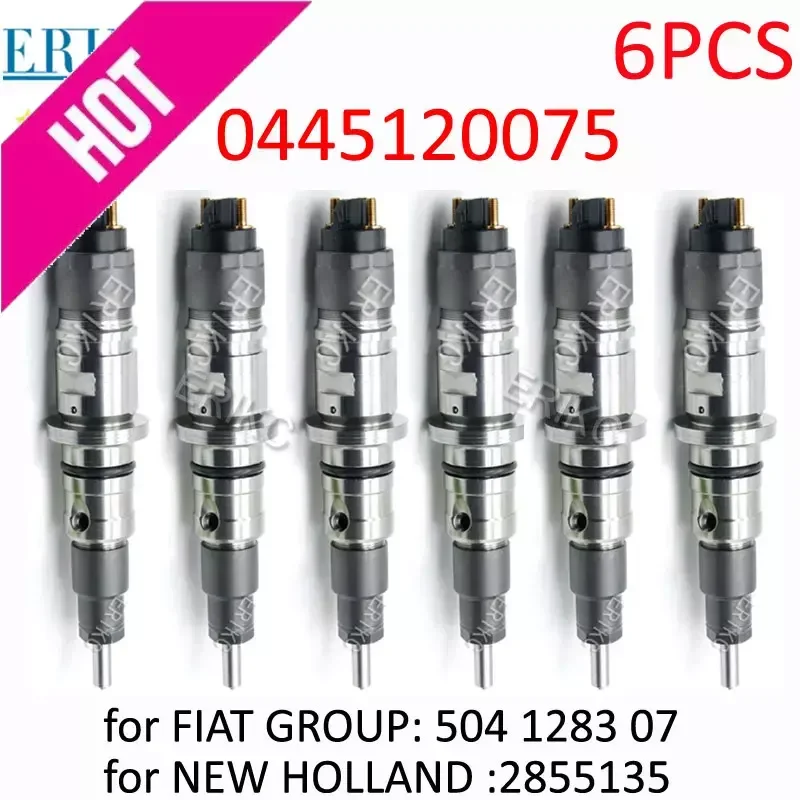 6шт 0445120075 Комплект дизельных форсунок 0 445 120 075 для Bosch Iveco Eurocargo 504091504 2855491 КОРПУС New