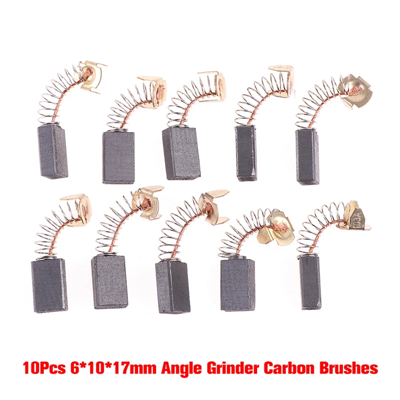 

10Pcs Angle Grinder Carbon Brushes 6*10*17mm Power Tool Motors Spare Parts Electric Grinder Replacement