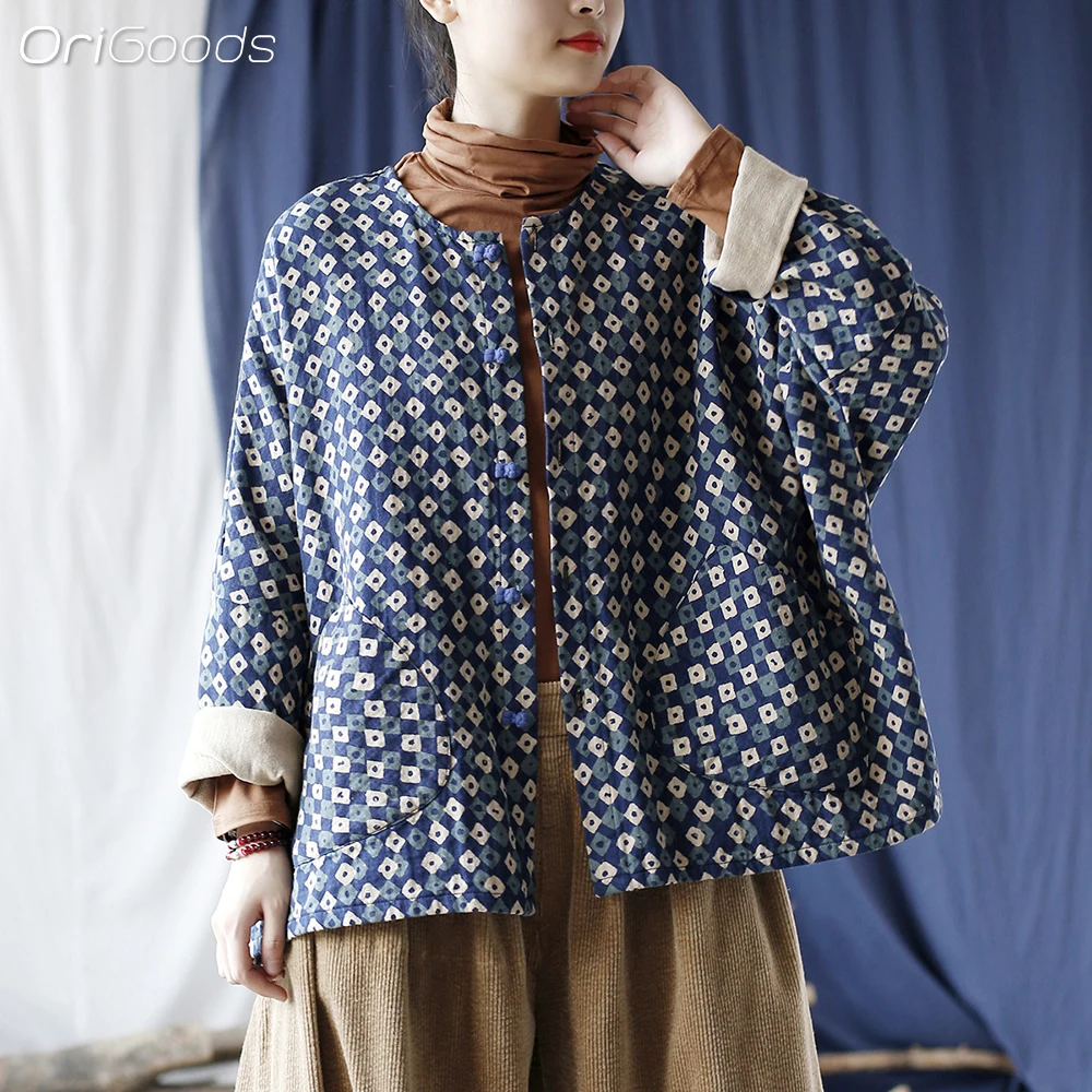 OriGoods Супер пальто Женский хлопок 100% Национальная куртка Топ 2024 Весенний и