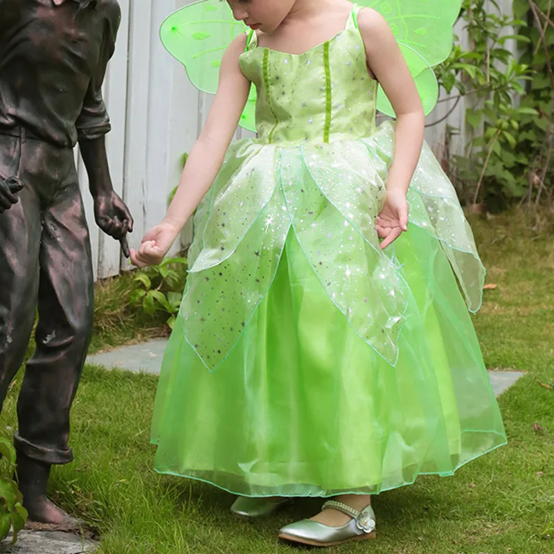 

Платье феи с цветочным рисунком для девочек; Нарядное платье принцессы с крыльями; Детский костюм принцессы на Хэллоуин; Вечерние платья эл...