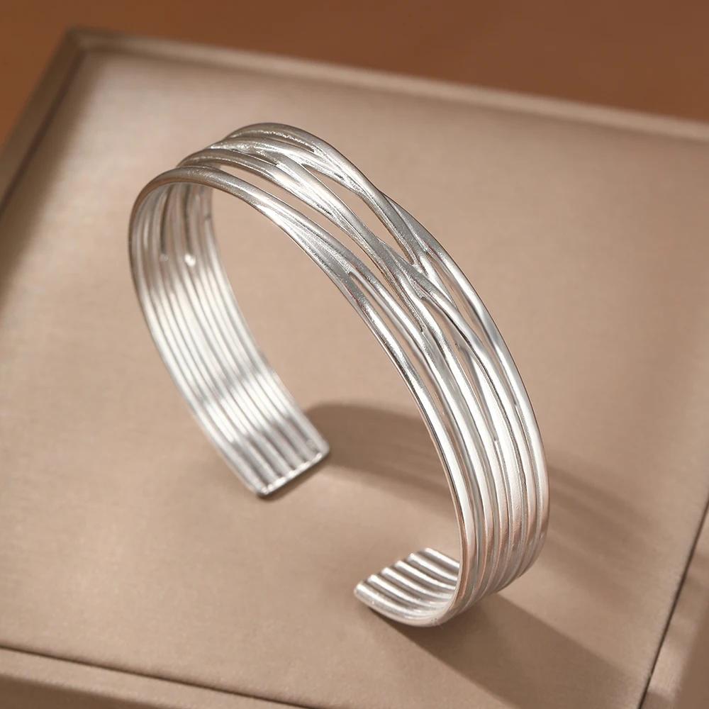 Браслет из нержавеющей стали в европейском и американском стиле многослойный