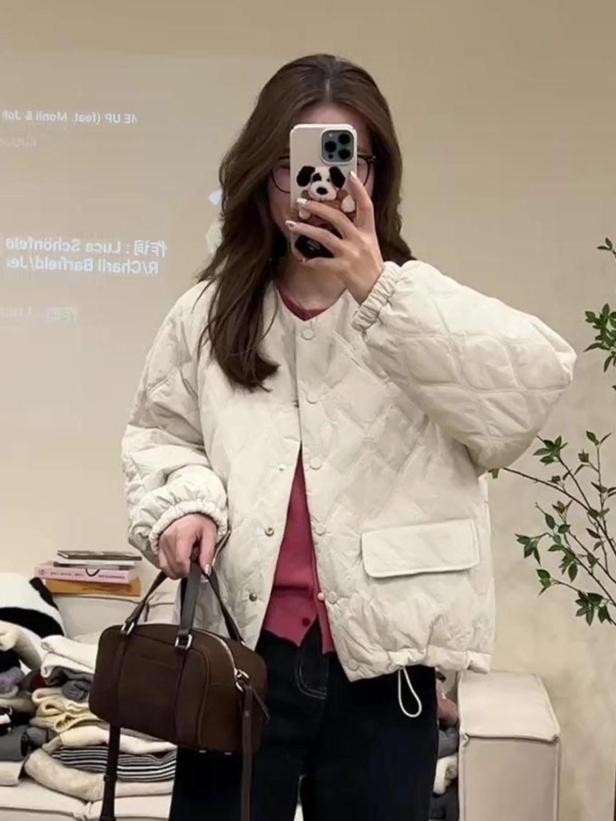 Корейское пальто с круглым вырезом и длинными рукавами модное легкое в стиле