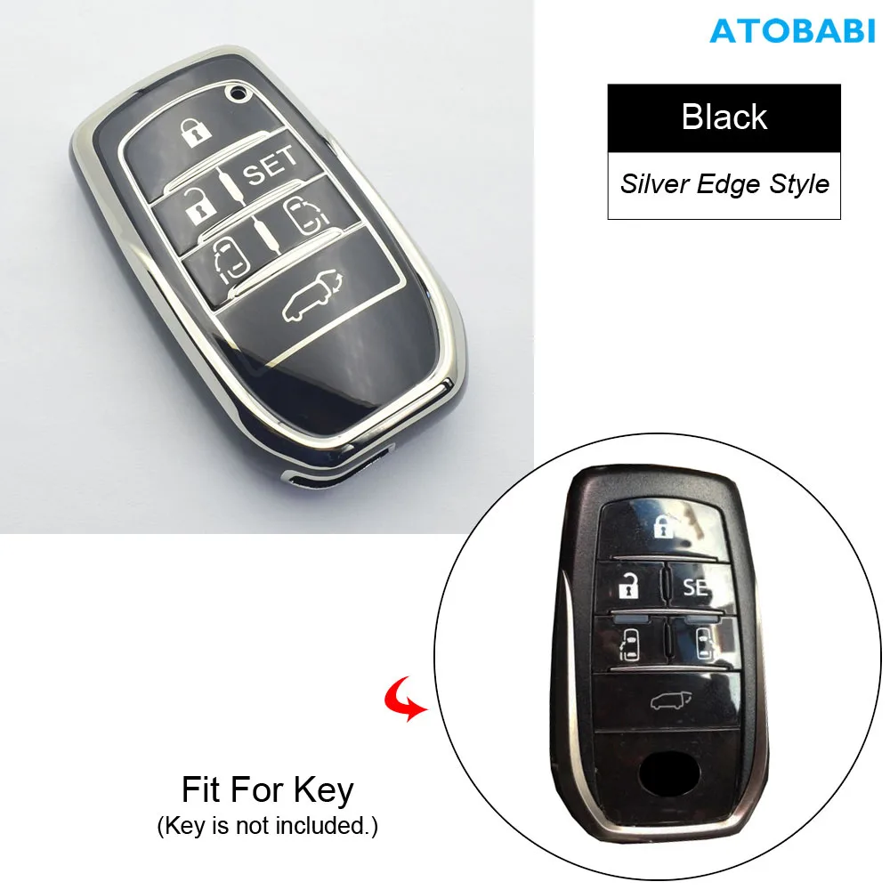 

6-кнопочный чехол для автомобильного ключа из ТПУ для Toyota Tarago Previa Vellfire Alphard 2016 2017 2018 2019, чехлы для умных пультов дистанционного управления, автоаксессуары