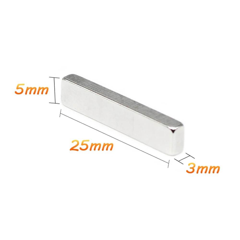 

5/10/20/30/50/100/150PCS 25x5x3 Block Powerful Strong Magnetic Magnets N35 Rare Earth Neodymium Magnet Sheet 25x5x3mm 25*5*3