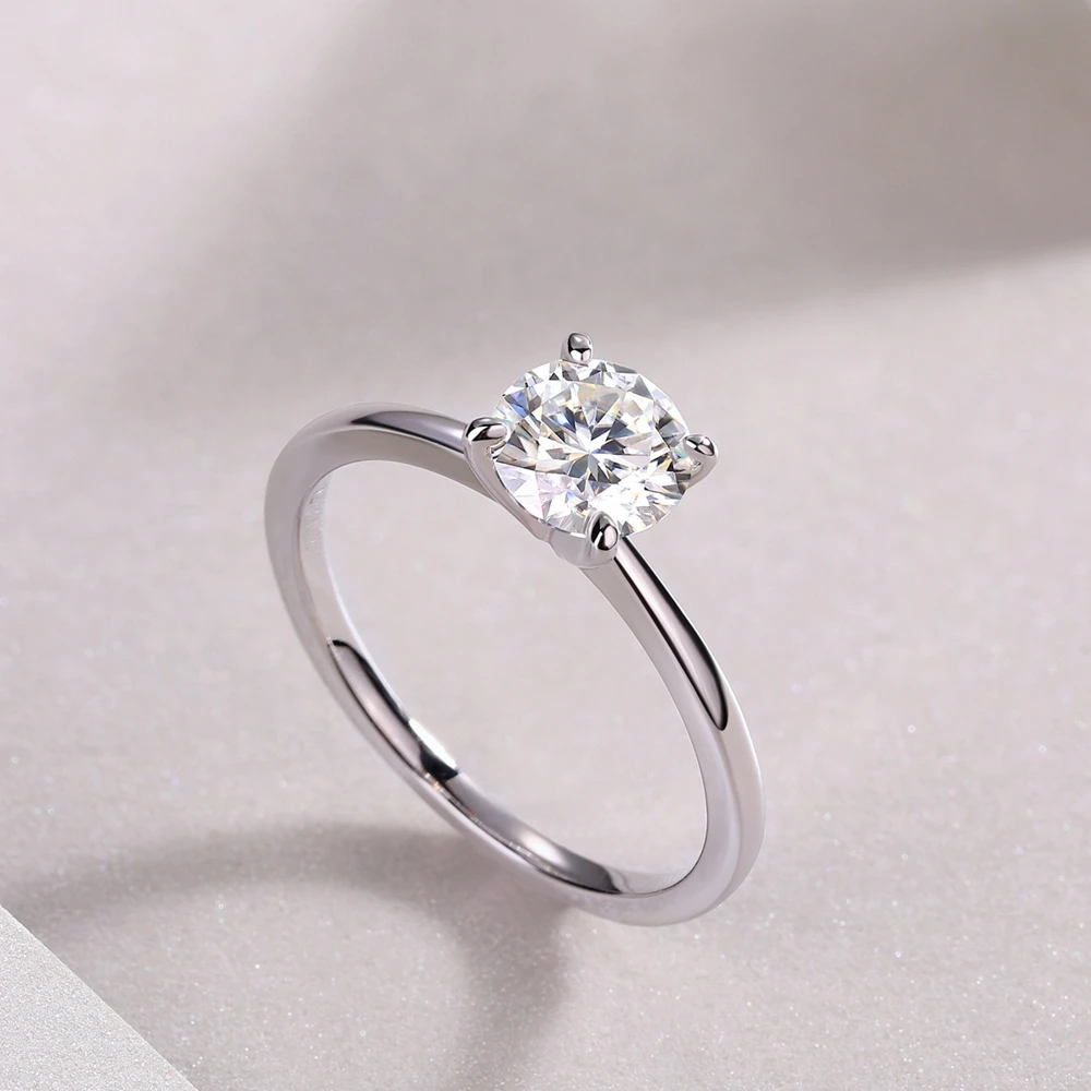 Wong Rain Classic Стерлинговое Серебро 925 пробы 3EX VVS1 D 1-2CT Круглой огранки Настоящие