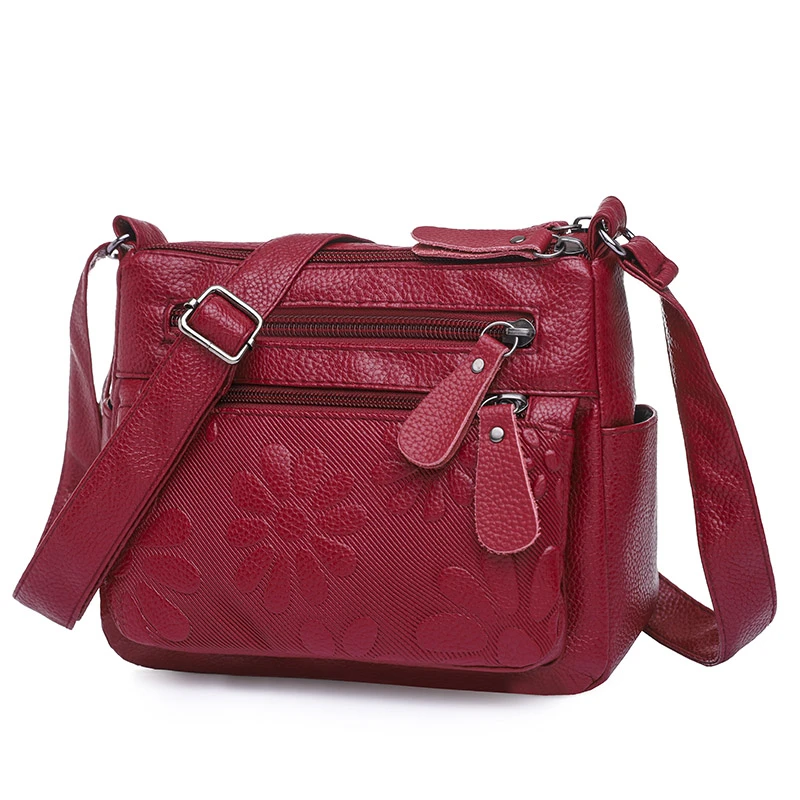 

Multi Pocket Women's Flower Leather Handbag Fashion Designer Women's Shoulder Messenger Shopping Bag Brand Women's Messenger Bag