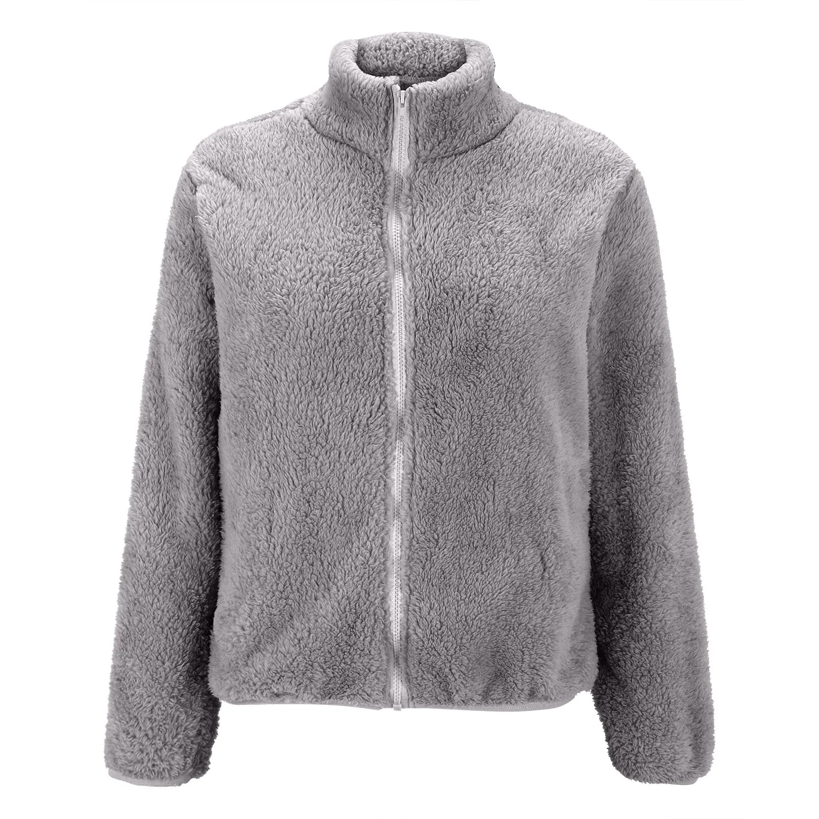 Женское и мужское флисовое пальто куртка на молнии с длинными рукавами