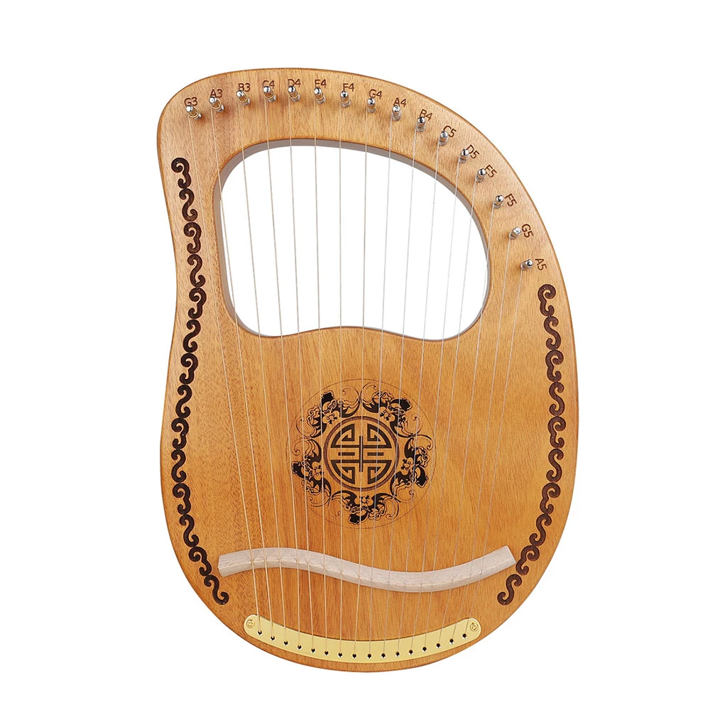 16 String Lyre Harp Mahogany Harpa Musical Instrument Mini Portable Jaw Harp Beginner Harpa Musical Instrument for Children Gift enlarge