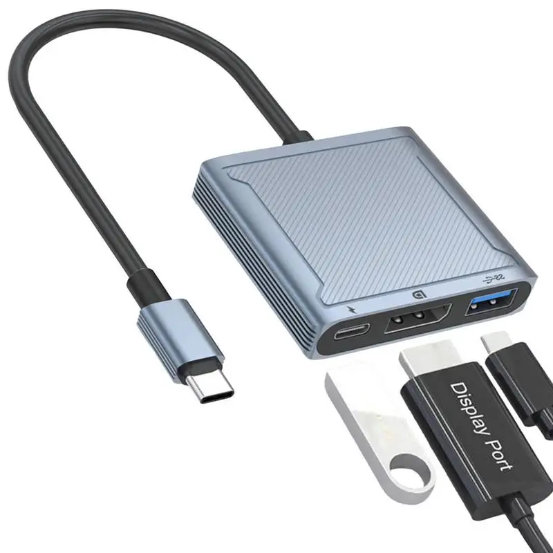 

Адаптер USB Type-C к Displayport 3 в 1 8k Алюминиевый USB Type C к Displayport Dp USB 3,0 PD100w док-станция адаптер кабель