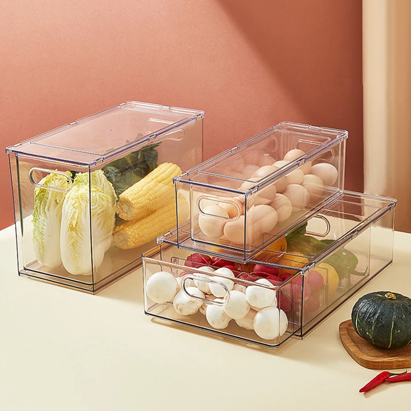 

Plastic Kitchen Storage Bottles Square Divider Flour Transparent Rice Container Garlic Candy Tarros Cocina Home Storage