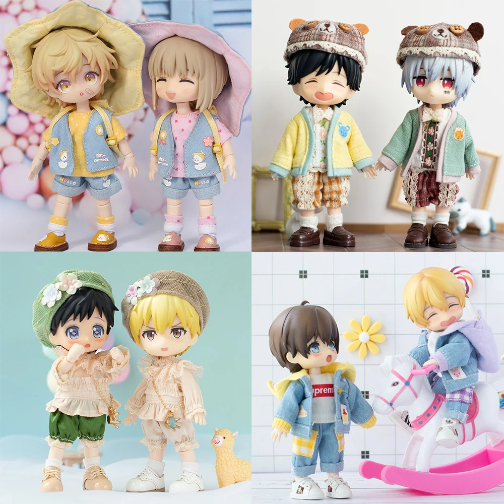 Красивая одежда Ob11 костюм в стиле Ins розовая Синяя Женская платье для Obitsu11 ГСК p9