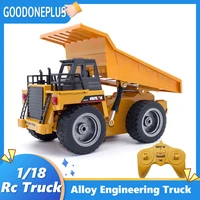 huina 118 remote control engineering truck 2 4g alloy rc vehicle with light dump truck loading truck simulation model