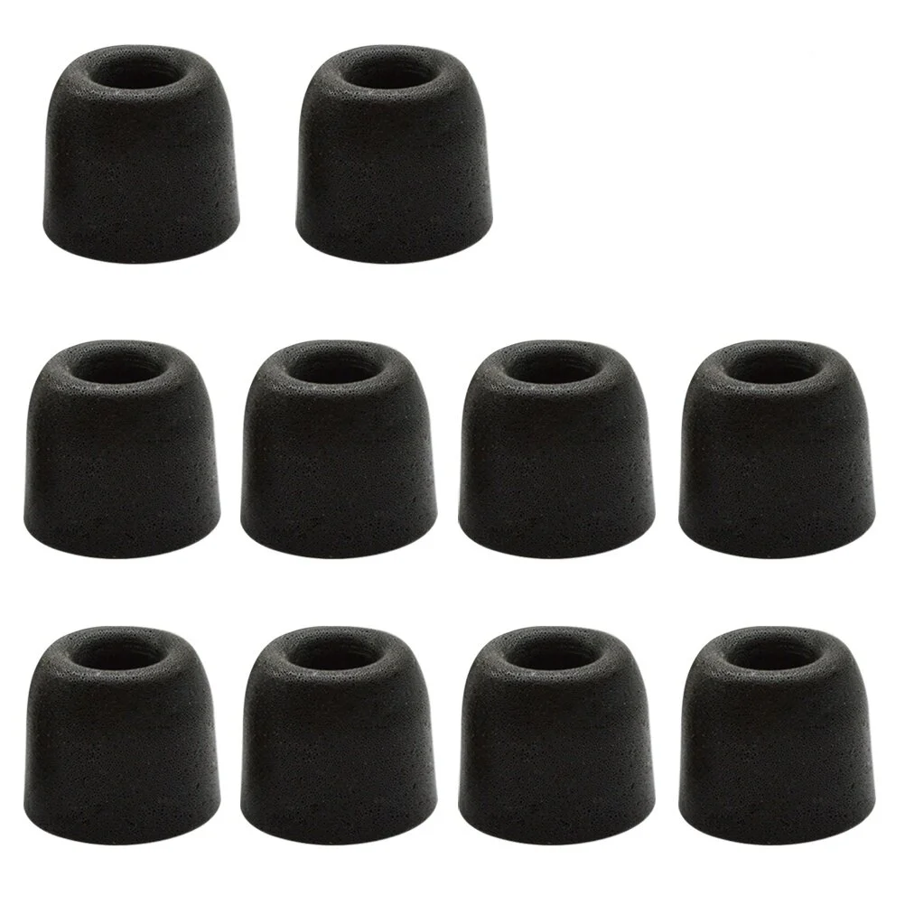 

10pcs Premium Earphone Tips Noise Isolation T-200 Earbud Replacement (Black)