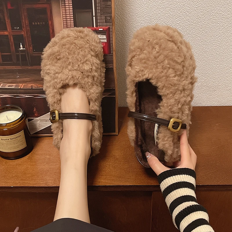 Женская обувь на плоской подошве лоферы меху осеннее платье мокасины осенние