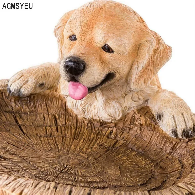 Креативная модель щенка AGMSYEU украшение для двора ремесла из смолы поилка