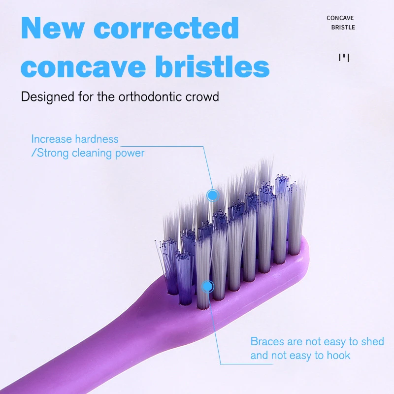 

1Pcs Orthodontic Toothbrush Adult Correction Clean teeth gap Floss Oral hygiene Teeth Braces Dental Tooth Brush Set