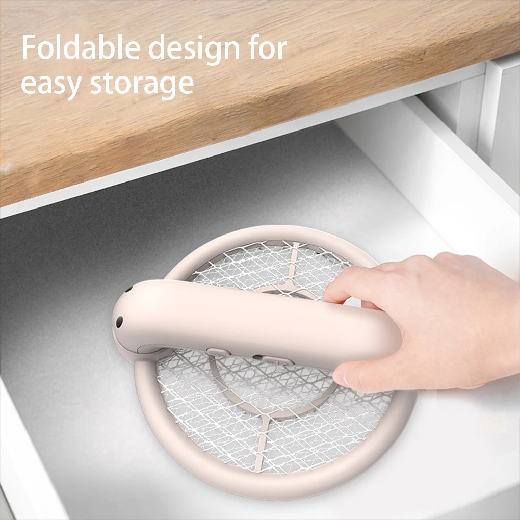

Electric Shock Pest Flying Bug Racket with Handle Folding Insect Racquet Gadget Bedroom for Park Indoor Living Room