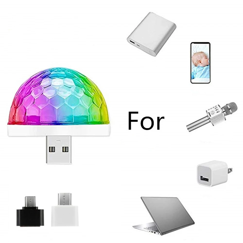 Автомобильная лампа с USB-разъемом разноцветный мини-светильник RGB для диджея
