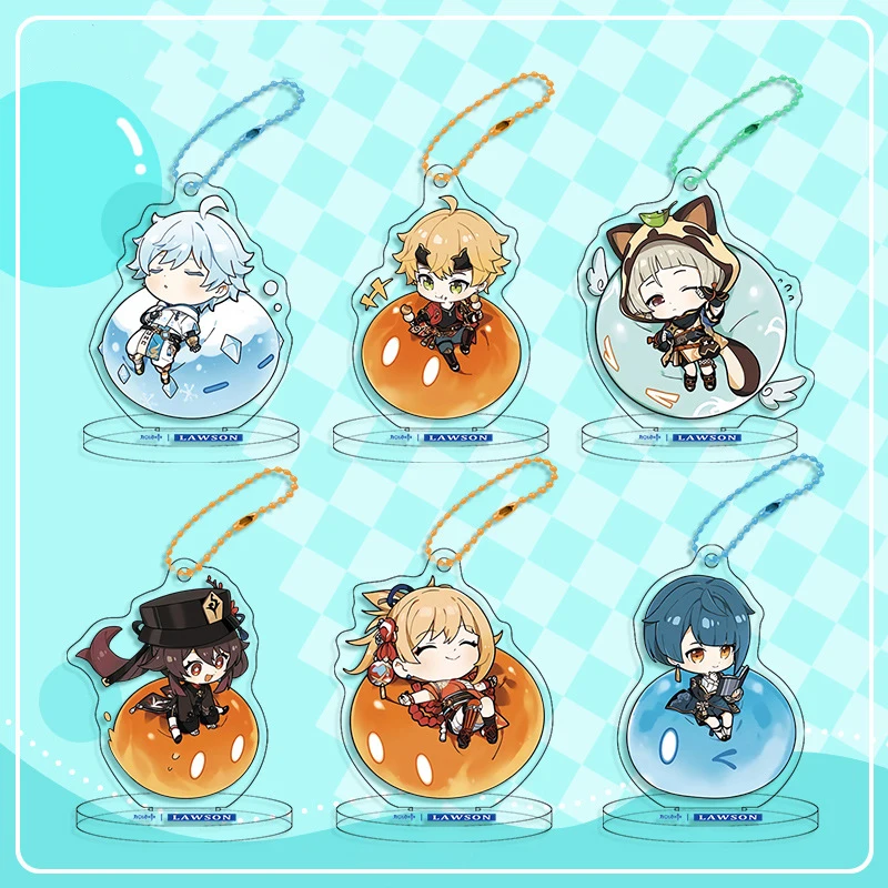 

New Cute Genshin Impact Game Character Acrylic Keychain SAYU Thoma Kazuha Kamisato Ayaka Rosaria Figures Pendant Keyring Ornamen