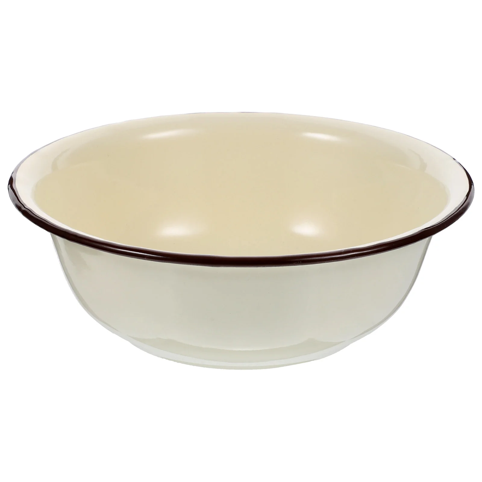 

Enamel Mixing Bowl Multipurpose Basin Kitchen Washing Vintage Thick Soup Enameled Storage Ceramic