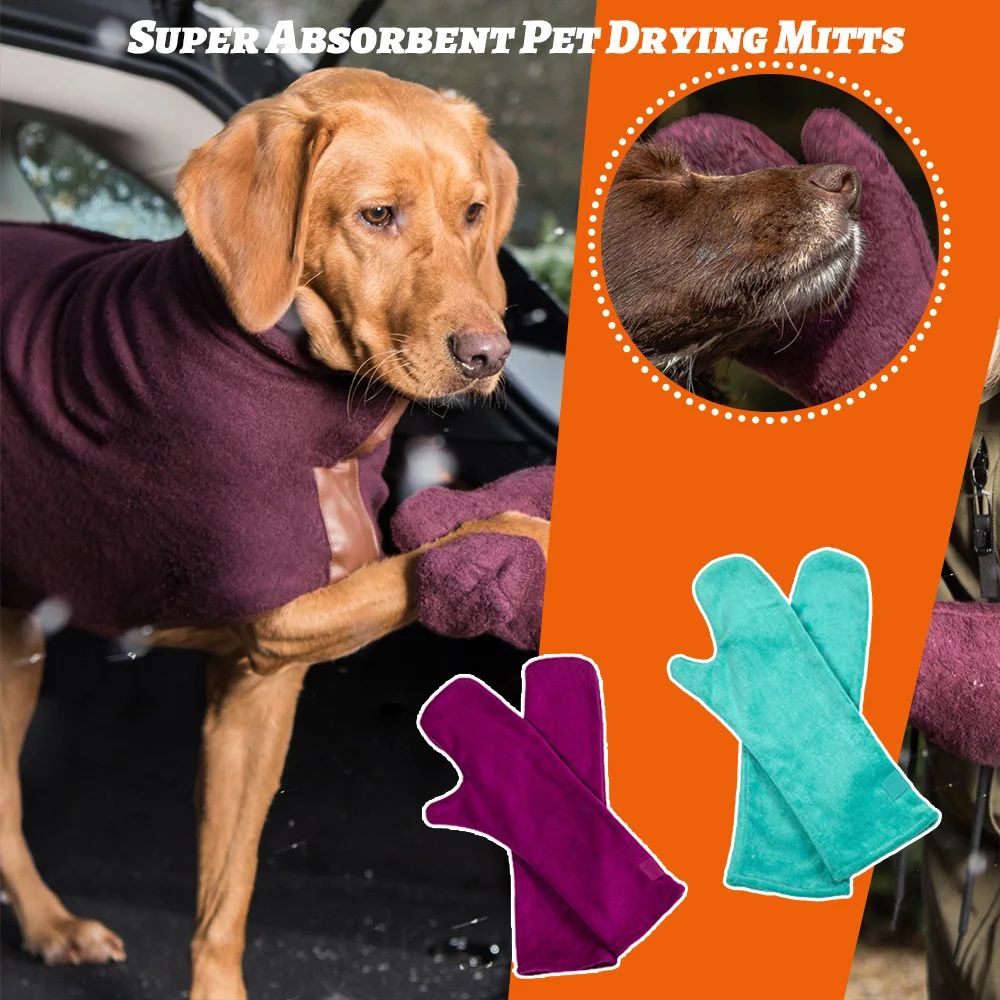 

Перчатки для чистки собак, лошадей, супер впитывающие перчатки для ухода за питомцами, банные полотенца для сушки собак, кошек