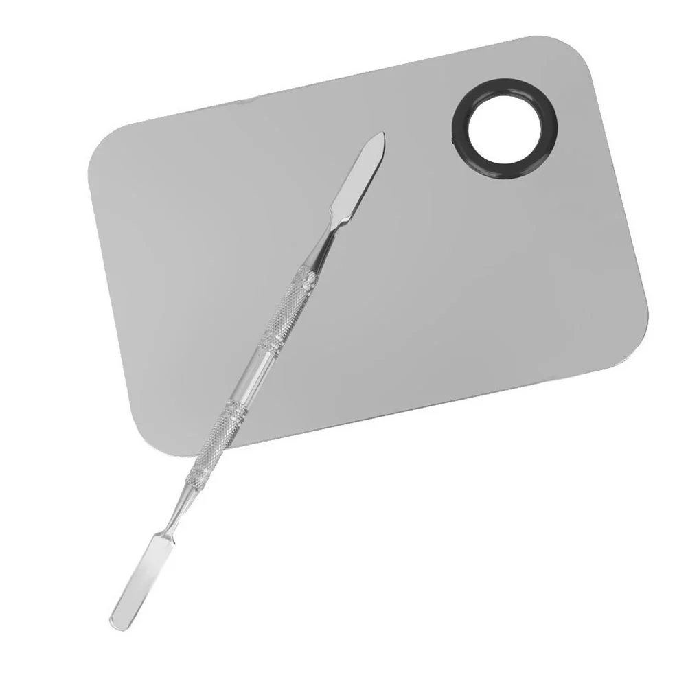 

Makeup Mixing Spatulatools Tray Blending Foundation Nailartist Stainless Cream Toolsteel Coloreyeshadow Plate Metalpigment
