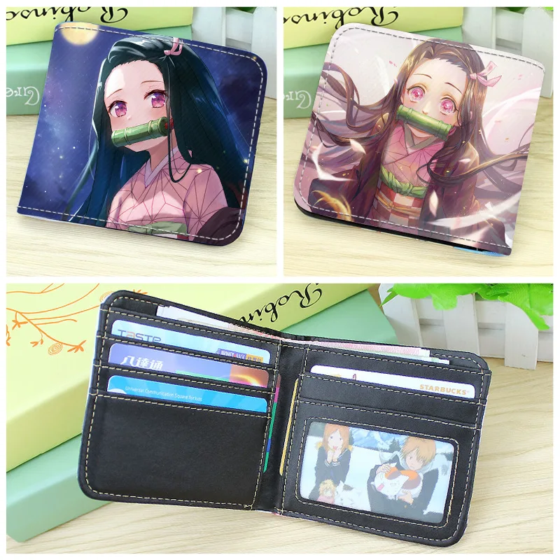 

Demon Slayer Anime Tokyo Ghoul PU Leather Cartoon Creative Short Folding Wallet Card Holder Money Bag Coin Purse Gift