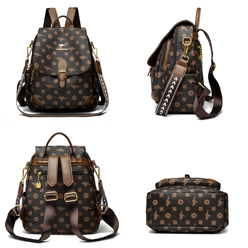 Модный женский рюкзак с принтом высококачественная мягкая кожа модная сумка на