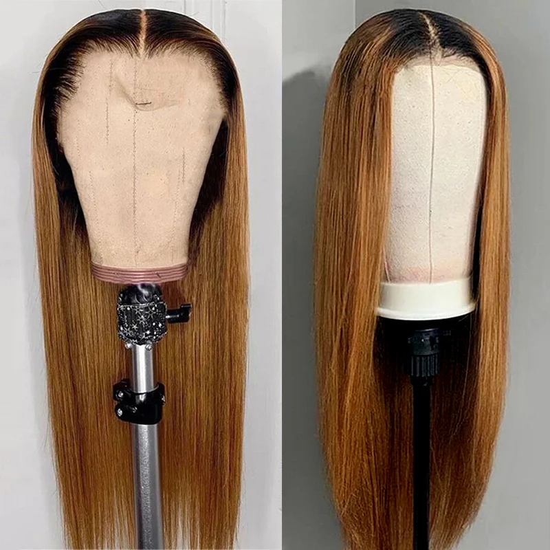 26 inch Long Ombre Blonde Silky Straight Human Hair Wigs 13x4 Lace Front Wig For Women Pre Plucked With Baby Hair Glueless Wig