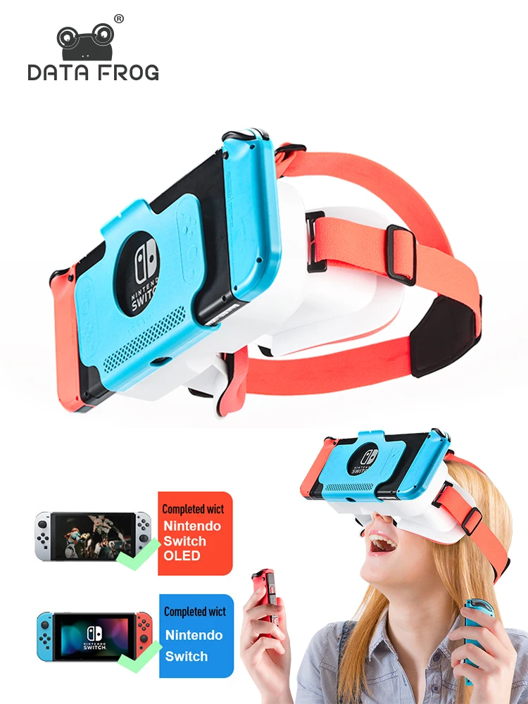

DATA FROG Adjustable 3D VR Glasses Compatible-Nintendo Switch Virtual Reality Head-Mounted Labo Goggles For Switch OLED Console