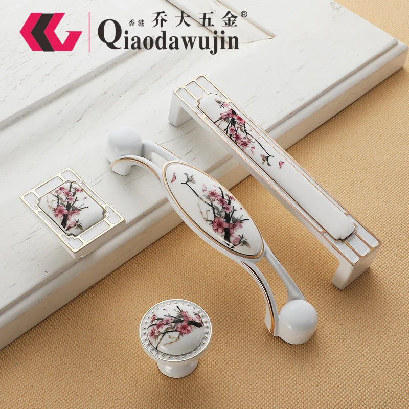

Hot selling European style ceramic handle cabinet, wine cabinet, wardrobe, handle door, furniture hardware accessories