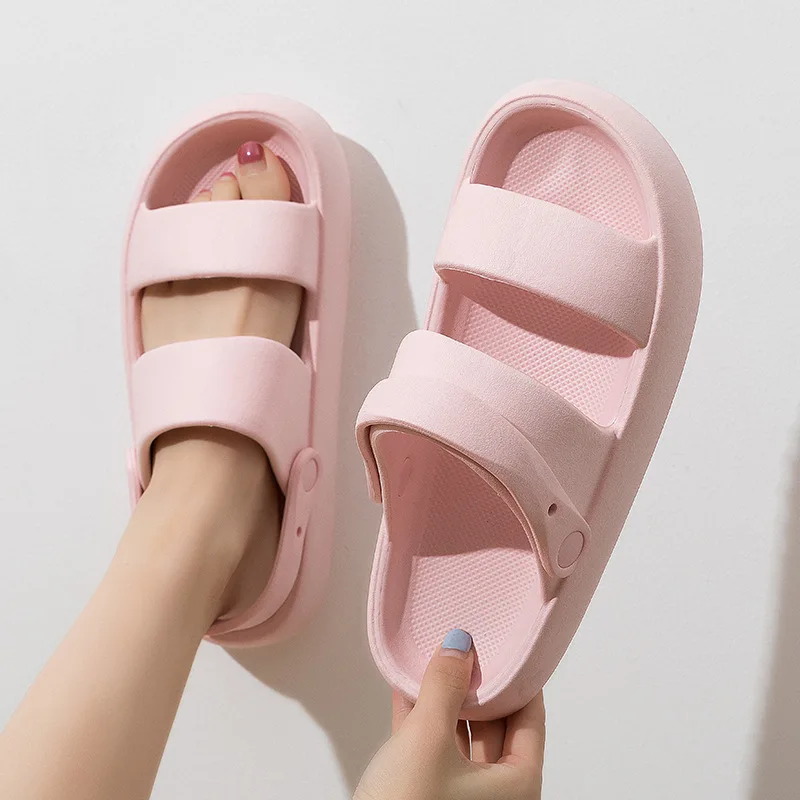 Fashion Slippers Women Thick Platform Indoor Bathroom Slipper Lovers Soft EVA Anti-slip Home Floor Slides Ladies Summer Shoes