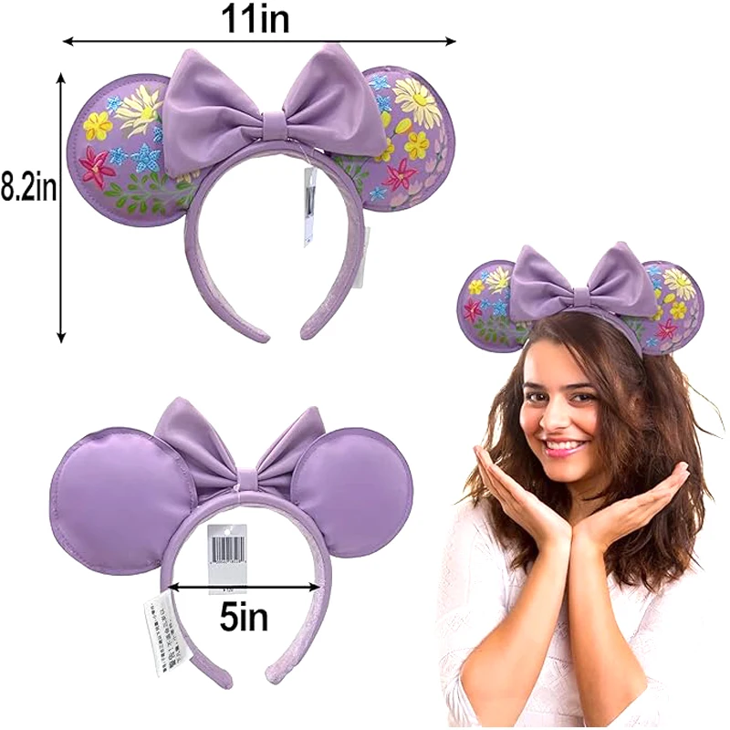 Фото DISNEY PRINCESS повязки на голову с мышкой Disneyland Purpler оранжевый бант для ушей Рождество день рождения Хэллоуин косплей костюм для женщин №2